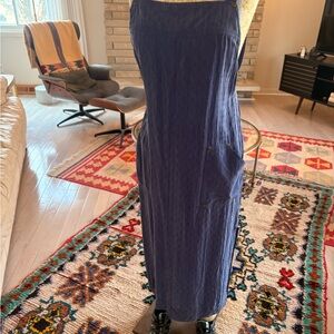 Dusty Blue Sleeveless Apron Dress